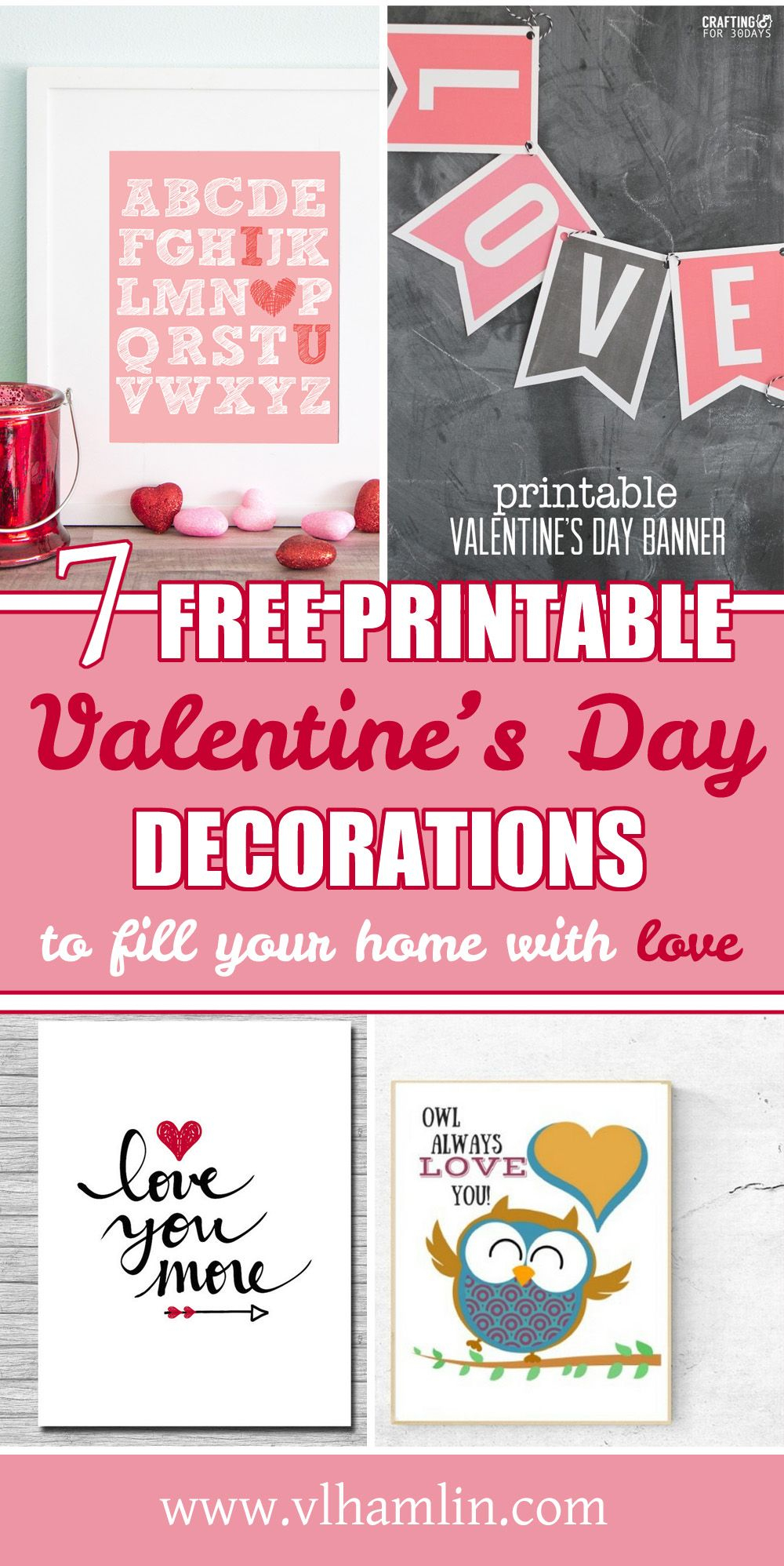 7 Free Printable Valentines Day Decorations To Fill Your Home With - Free Printable Valentine&amp;#039;s Day Decorations