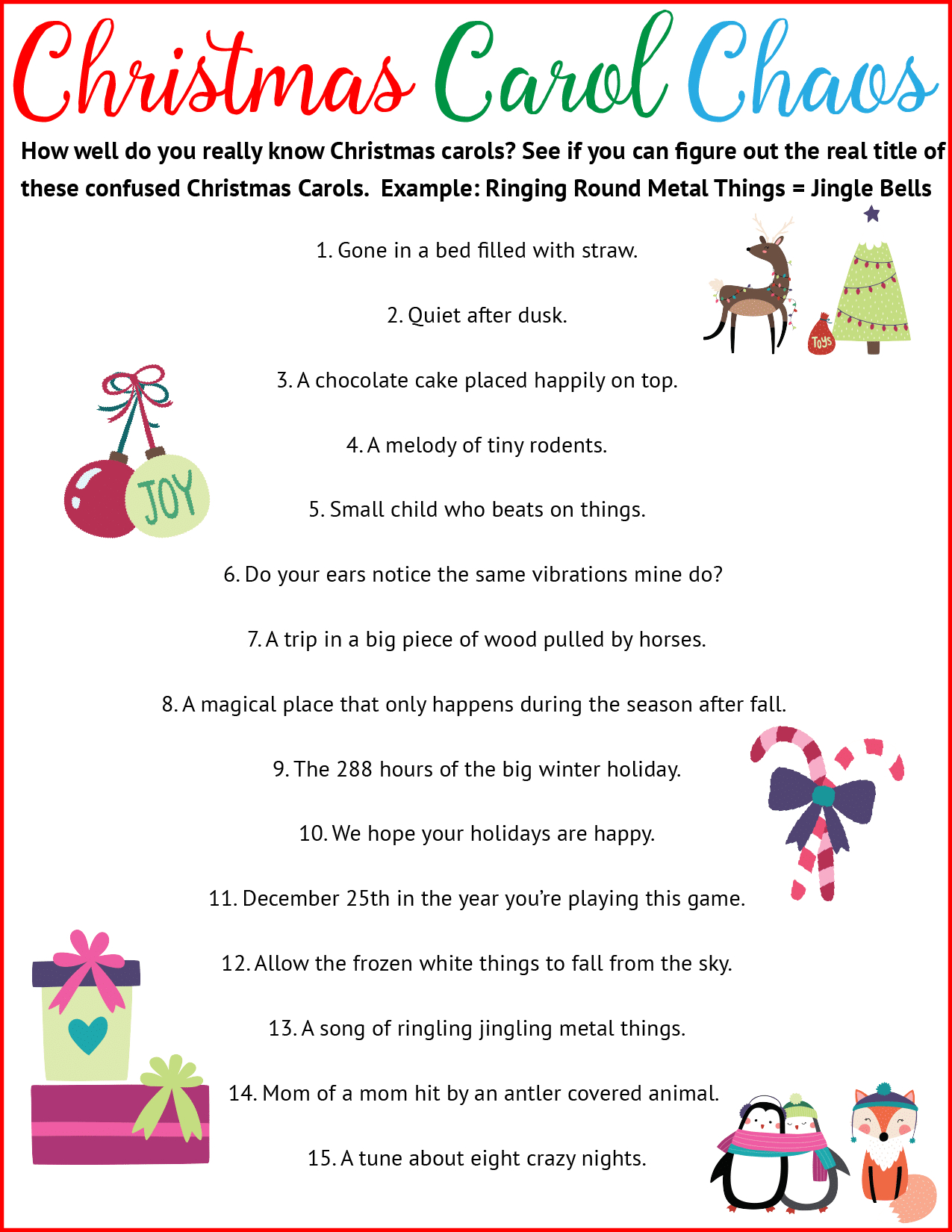 7 Must-Reads Tips For Hosting The Best Christmas Party Ever - Christmas Song Scramble Free Printable