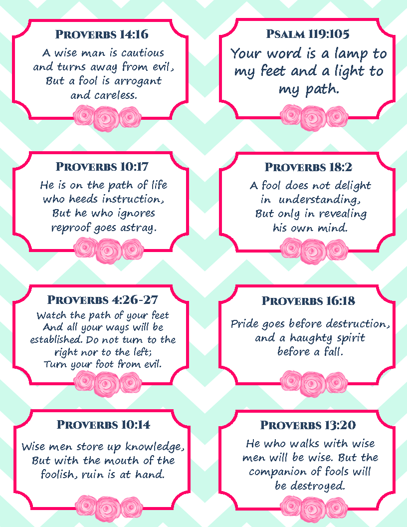 8 Free Printable Verse Cards On Wisdom, Memory Verse Cards - Free Printable Bible Verse Cards