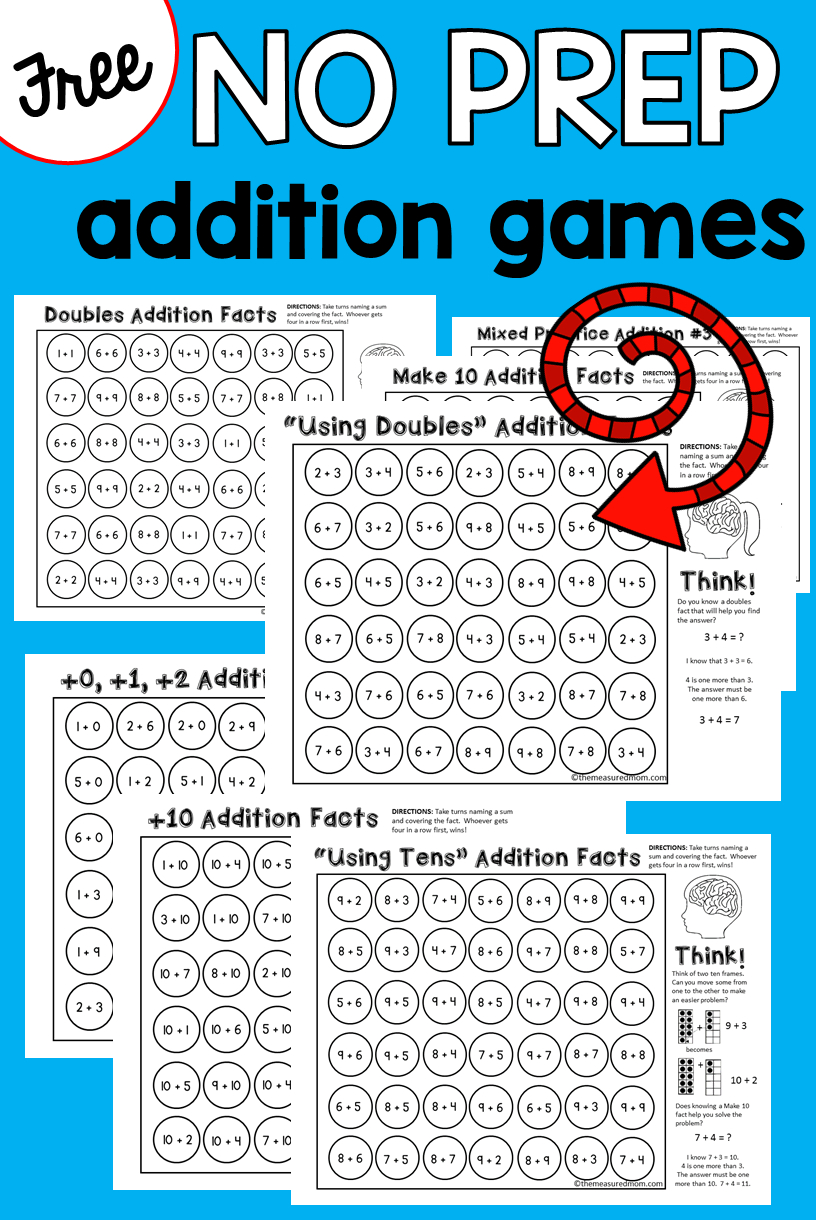 9 Free Addition Games - The Measured Mom - Free Printable Maths Games