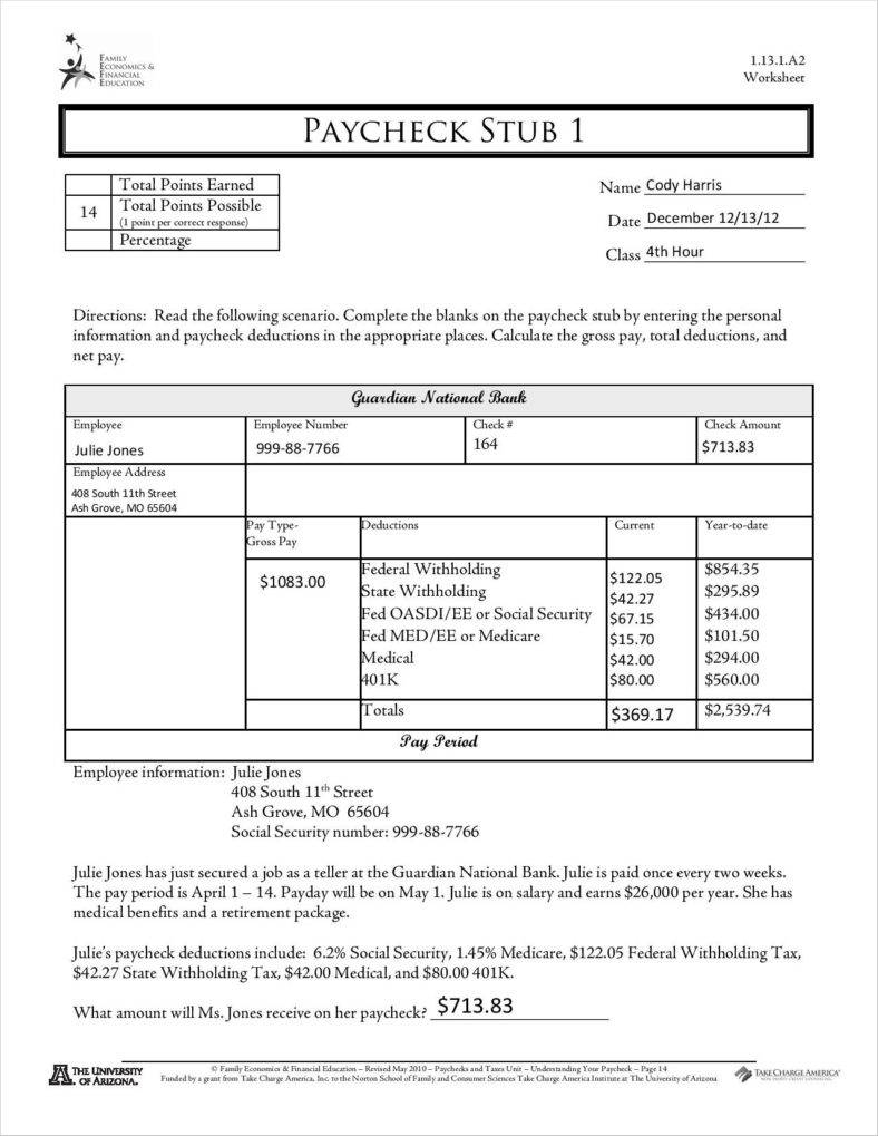 9+ Free Pay Stub Templates Word, Pdf, Excel Format Download | Free - Printable Pay Stub Template Free