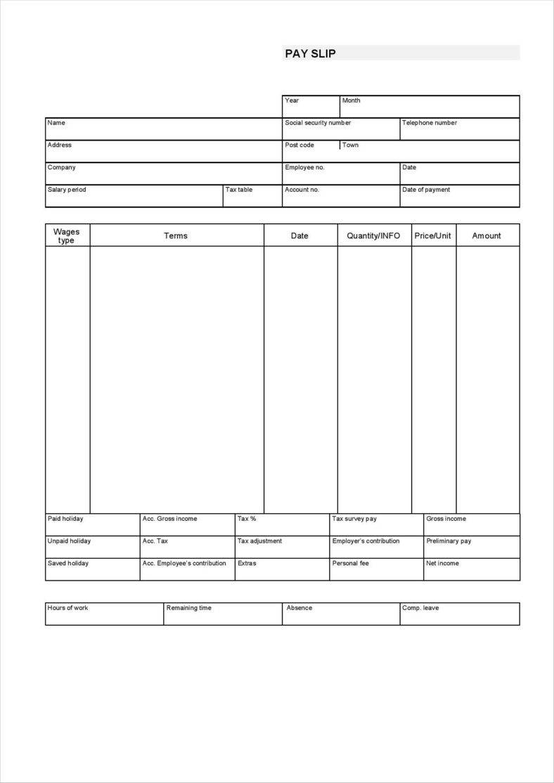 9+ Free Pay Stub Templates Word, Pdf, Excel Format Download | Free - Printable Pay Stub Template Free