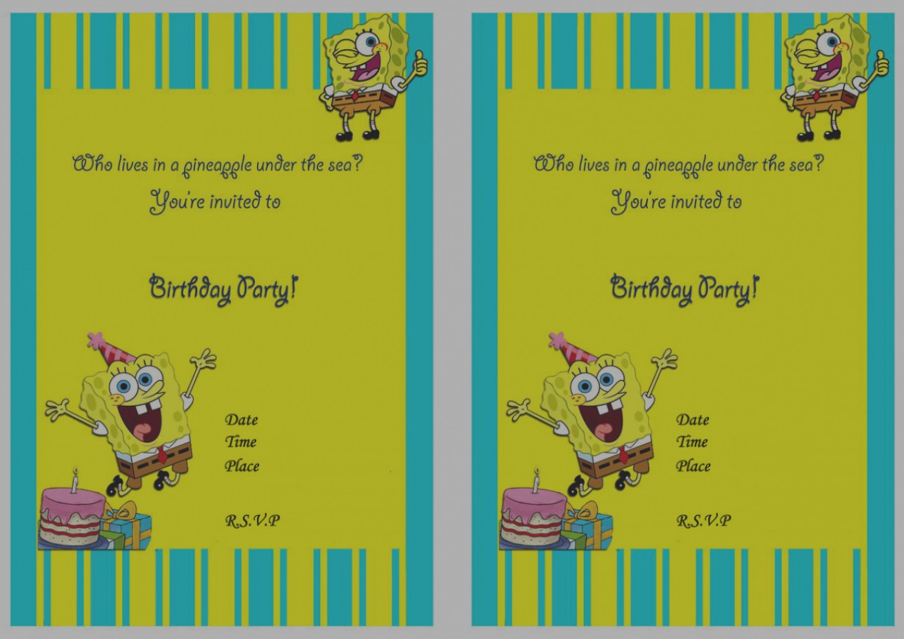 96+ Spongebob Birthday Invites Templates - Free Spongebob - Spongebob Free Printable Invitations