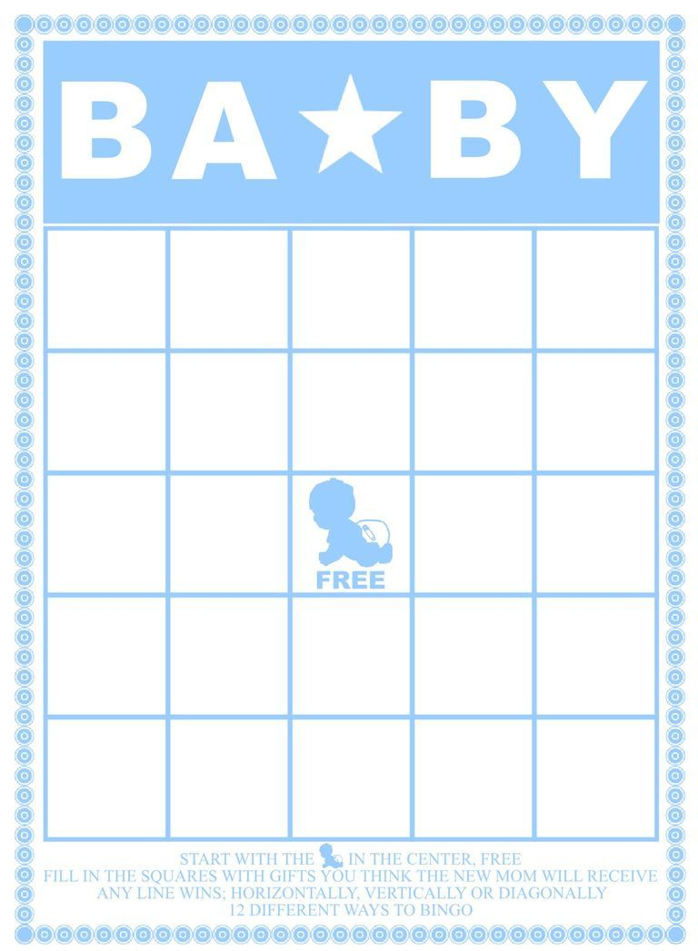 A Blue And White Baby Shower Bingo Card. | Baby Shower | Pinterest - Free Printable Baby Shower Bingo Cards Pdf