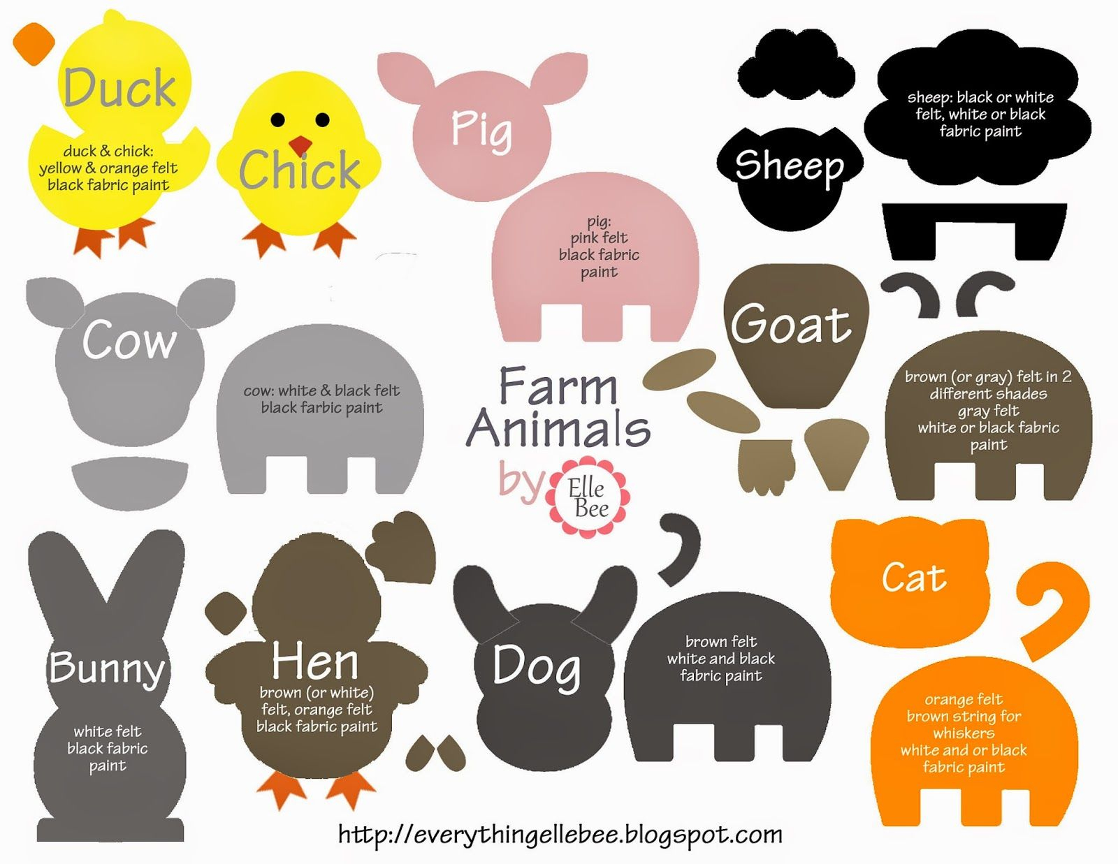 A Little Bit Of Everything : Free Printable Farm Animal Template - Free Printable Farm Animal Cutouts