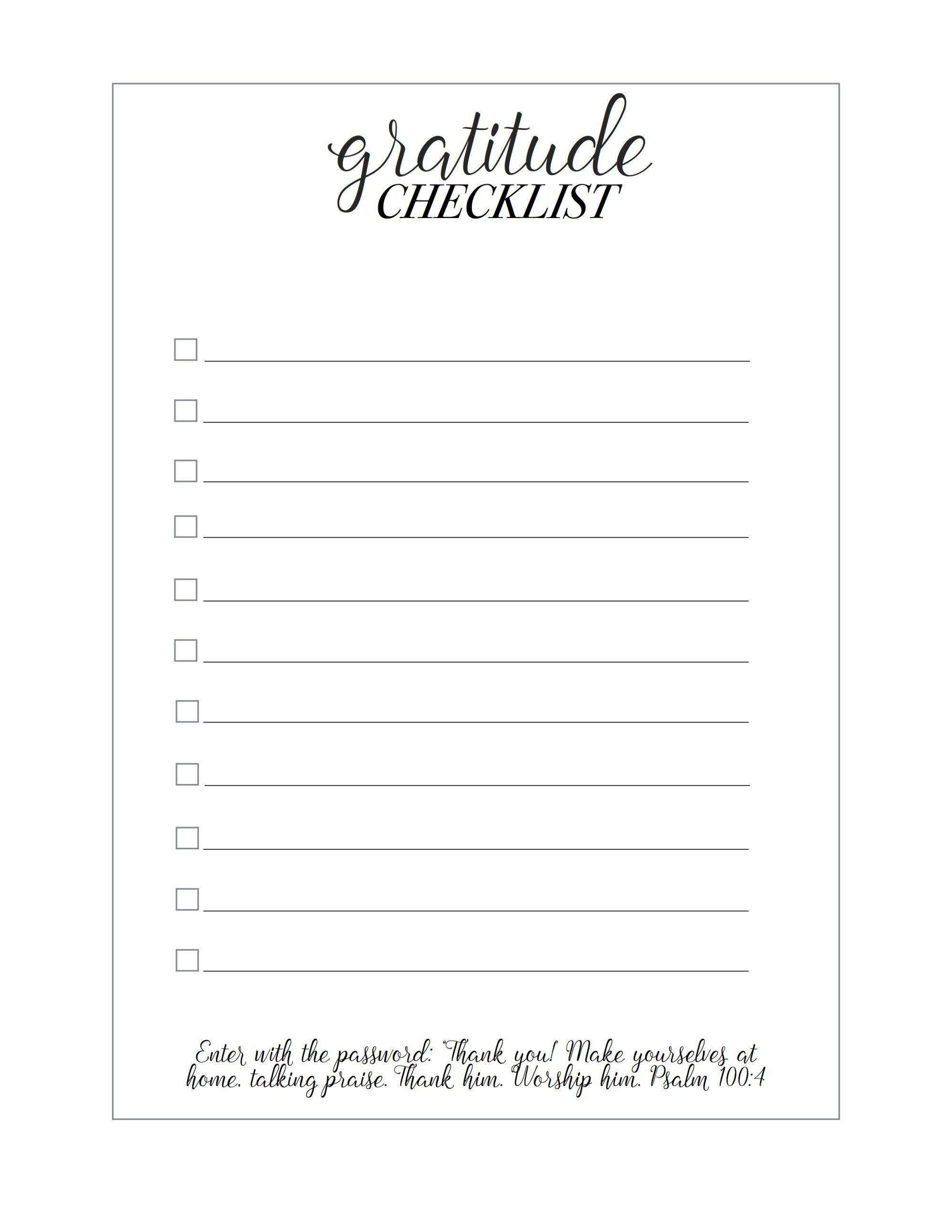 A Morning Prayer Gratitude Checklist Worksheet | 1 Of 5 - Free Printable Gratitude Worksheets