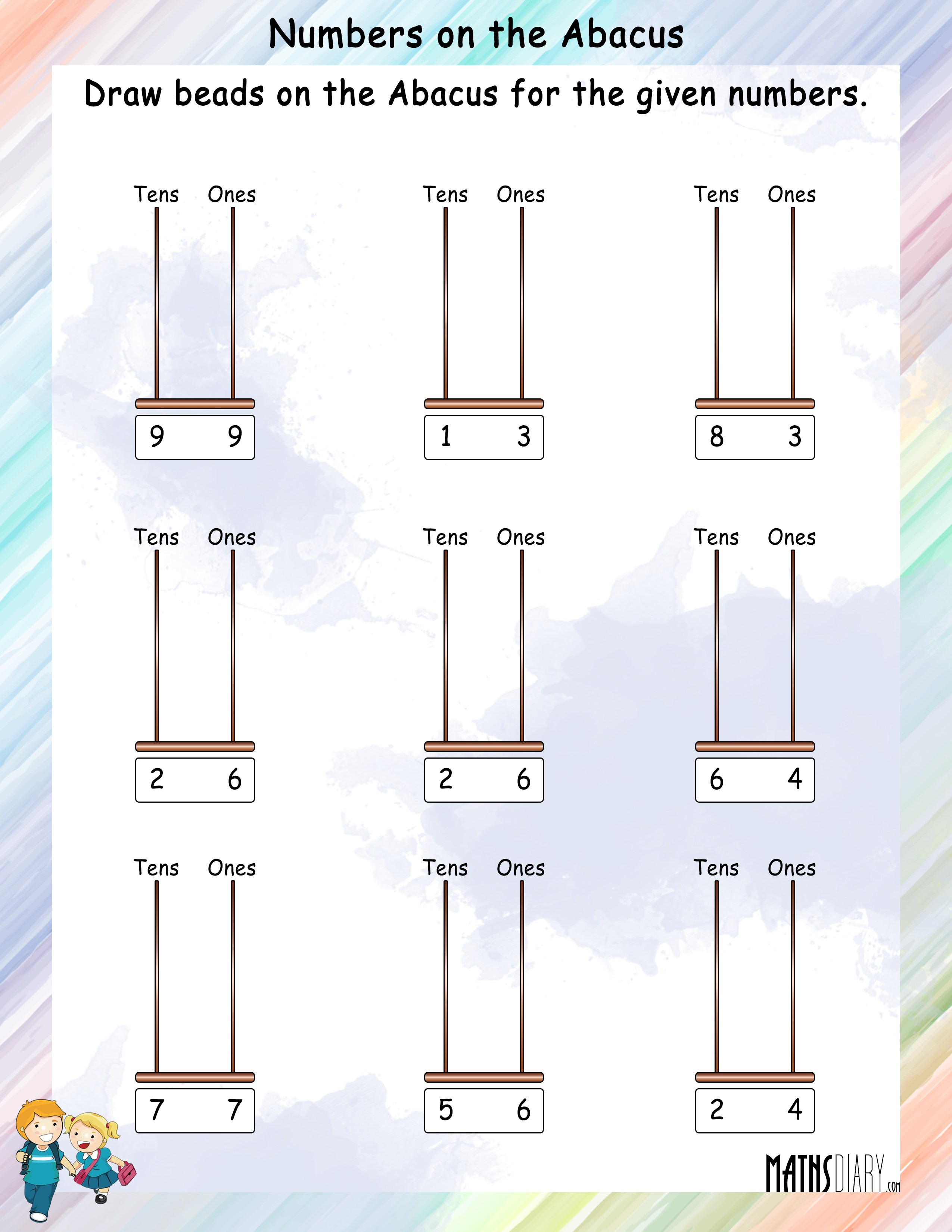 Abacus – Grade 1 Math Worksheets - Free Printable Abacus Worksheets