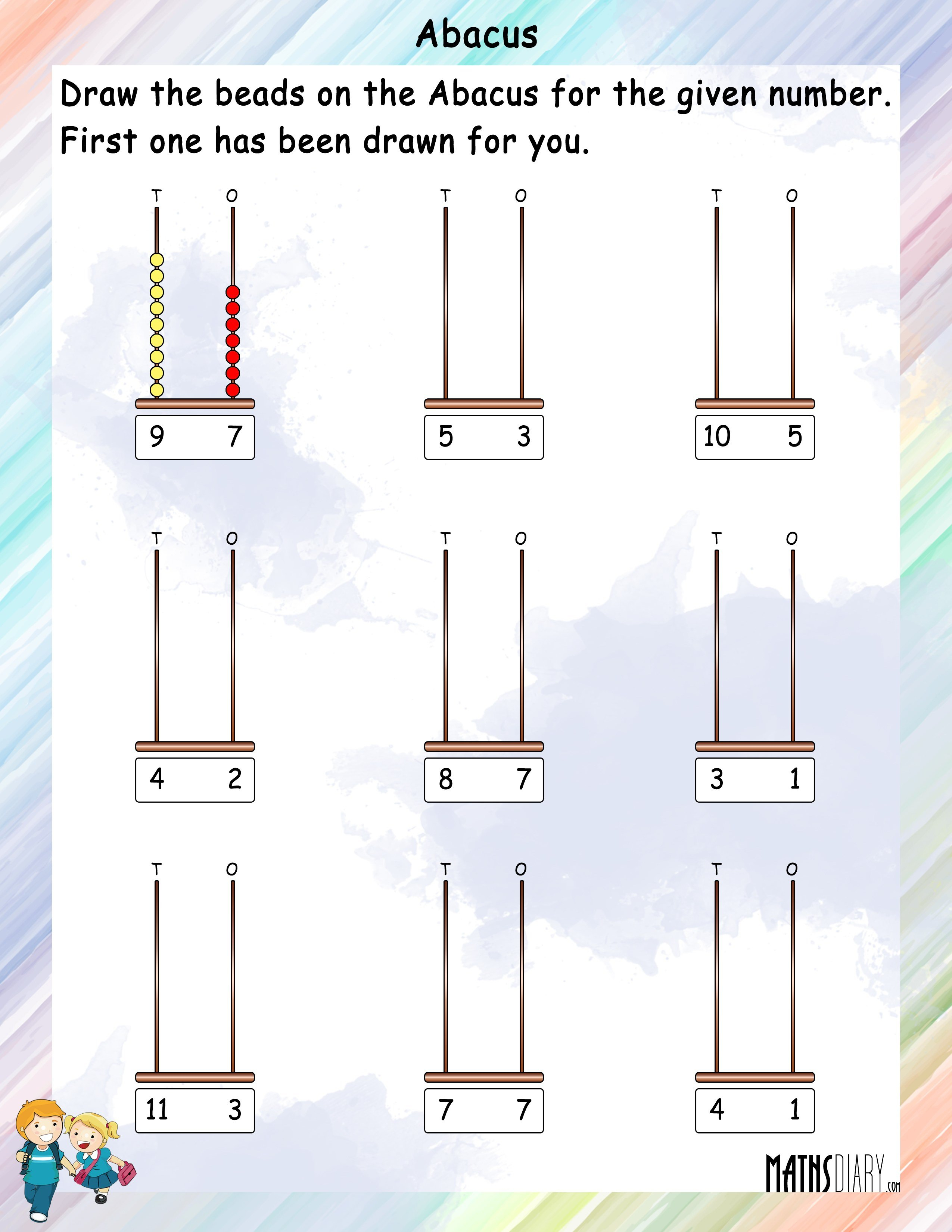 Abacus – Grade 1 Math Worksheets - Free Printable Abacus Worksheets