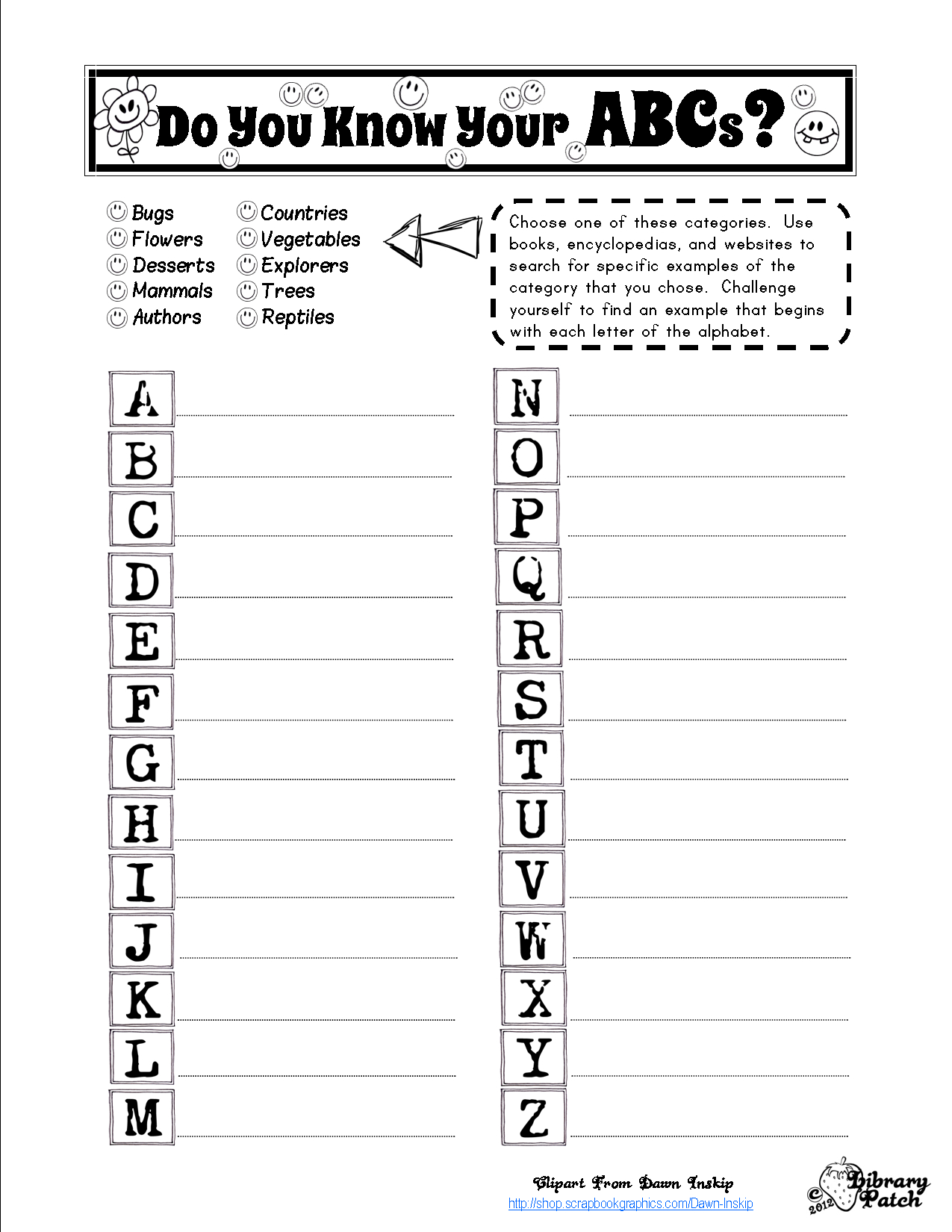 Abc Research Page | Literacy Teaching Resources | Pinterest - Free Library Skills Printable Worksheets