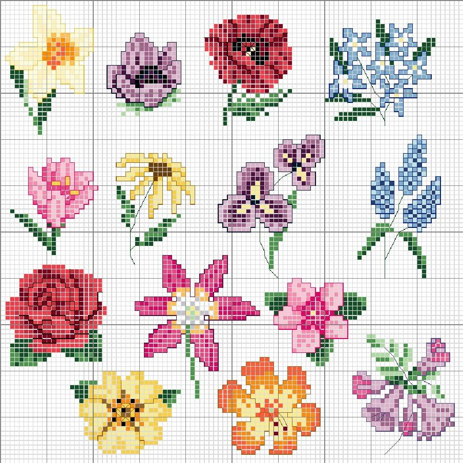 Acul De Platină-Modele De O Noaptegreat Collection Of Flowers - Free Printable Cross Stitch Patterns Flowers