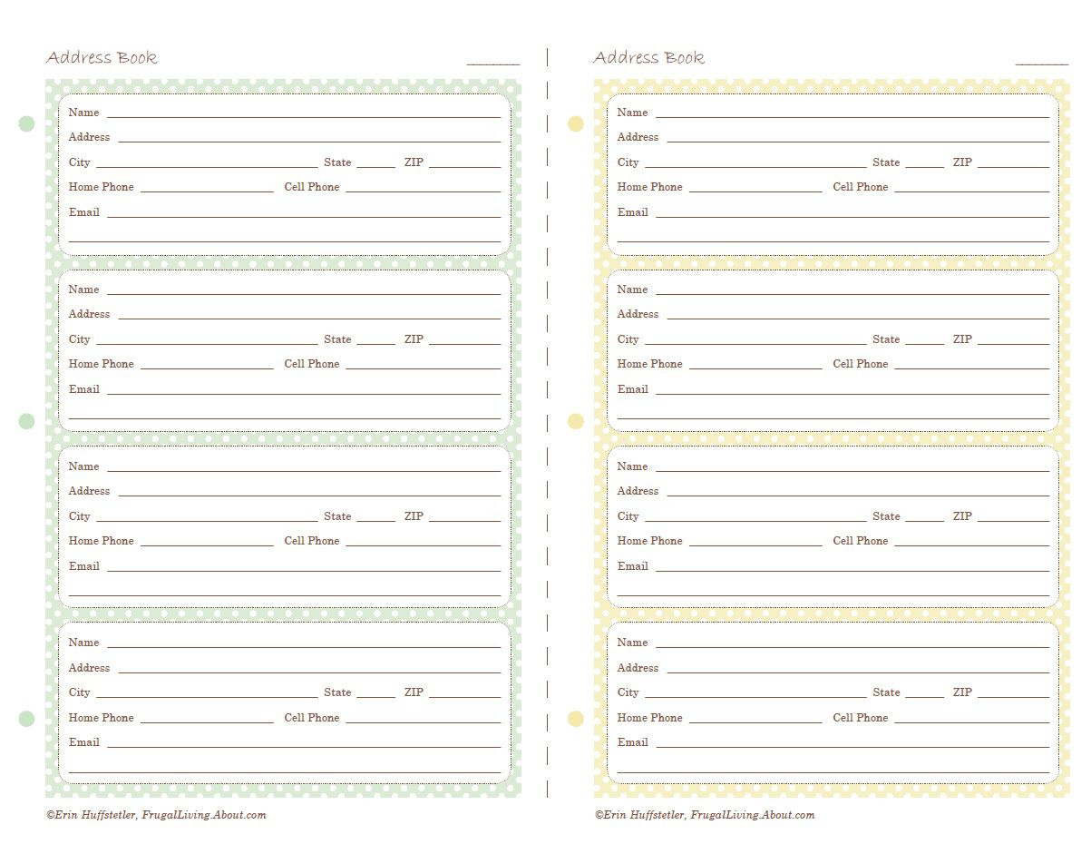Address Book Pages Template Free - Tower.dlugopisyreklamowe.co - Free Printable Address Book Pages