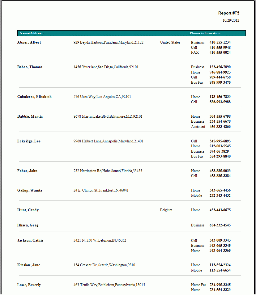 Address Book Software - Free Printable Address Book Software