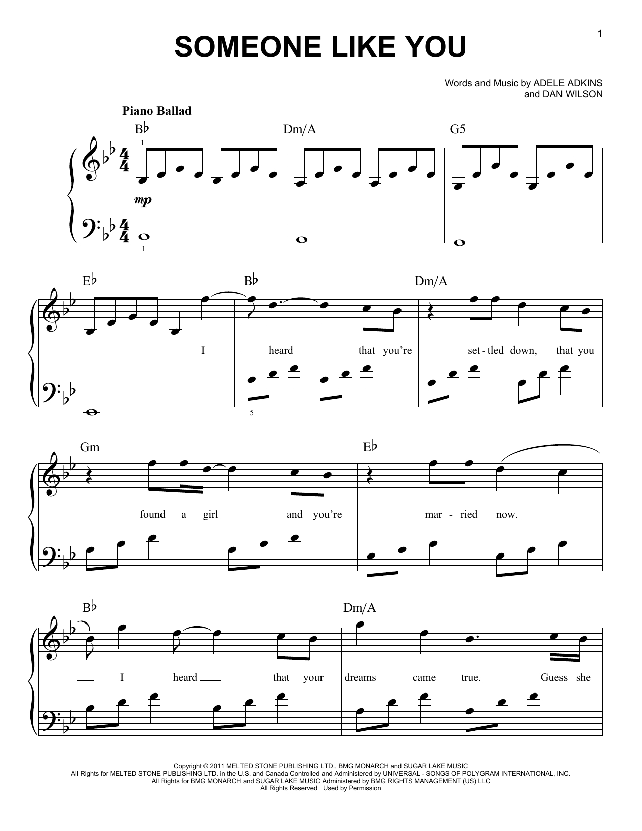 Adele &amp;#039;someone Like You&amp;#039; Sheet Music Notes, Chords | Download - Free Printable Sheet Music Adele Someone Like You