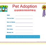 Adoption Certificate Template Fast Pet Adoption Certificate For The   Free Printable Stuffed Animal Adoption Certificate