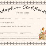 Adoption Certificate Template Free Download 200 Certificates In   Fake Adoption Certificate Free Printable