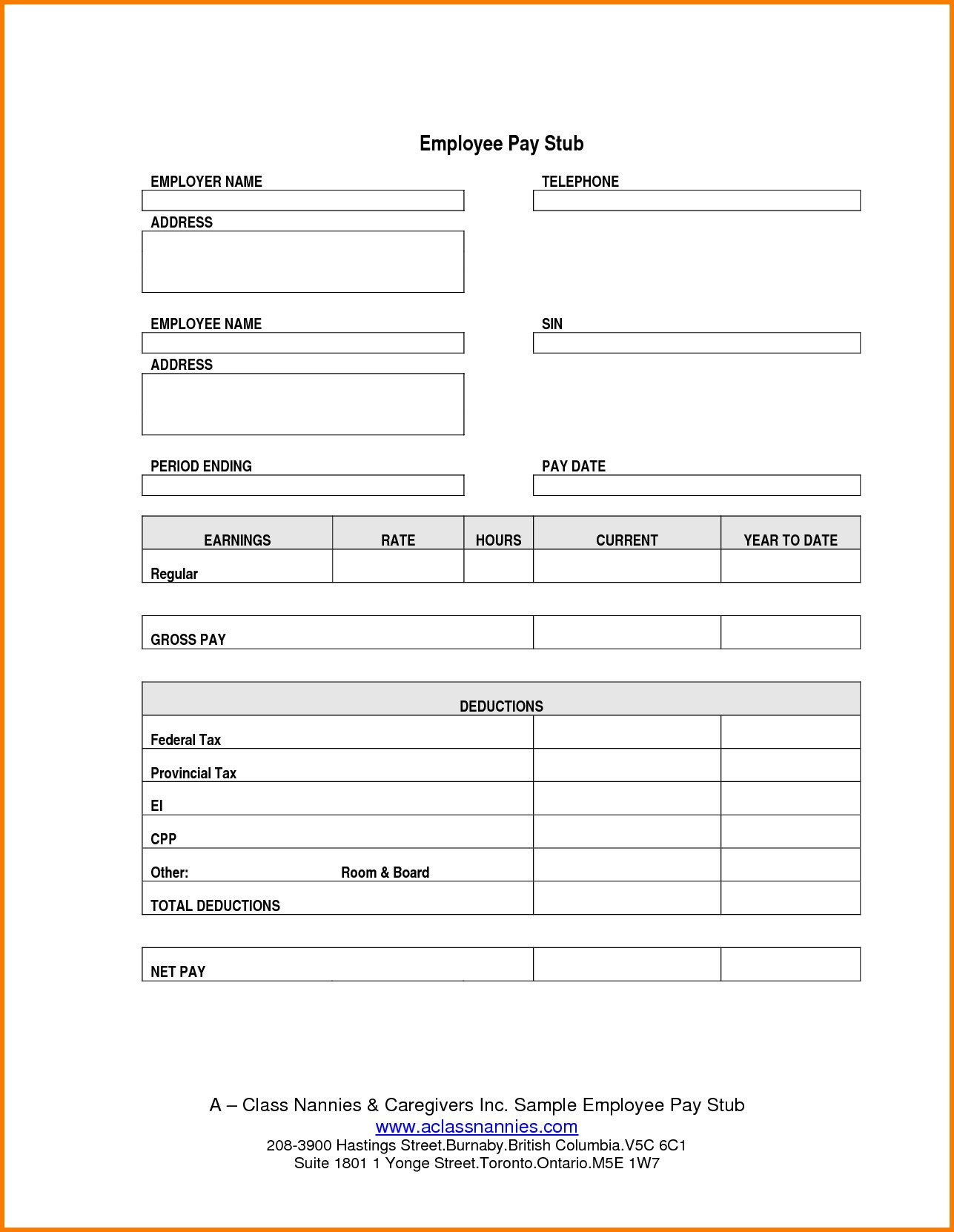 Adp Check Stub Template Pay Sample Pdf Canada Blank Business Letters - Free Printable Blank Check Stubs
