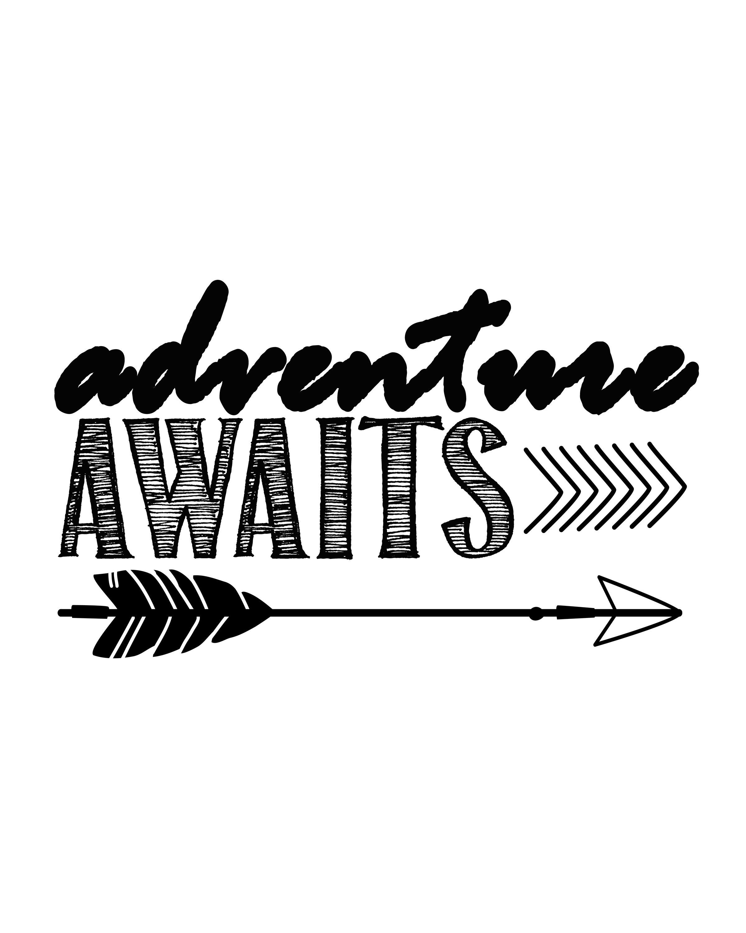 Adventure Awaitsfree Printable Art Print | Silhouette | Free - Free Printable Quote Stencils