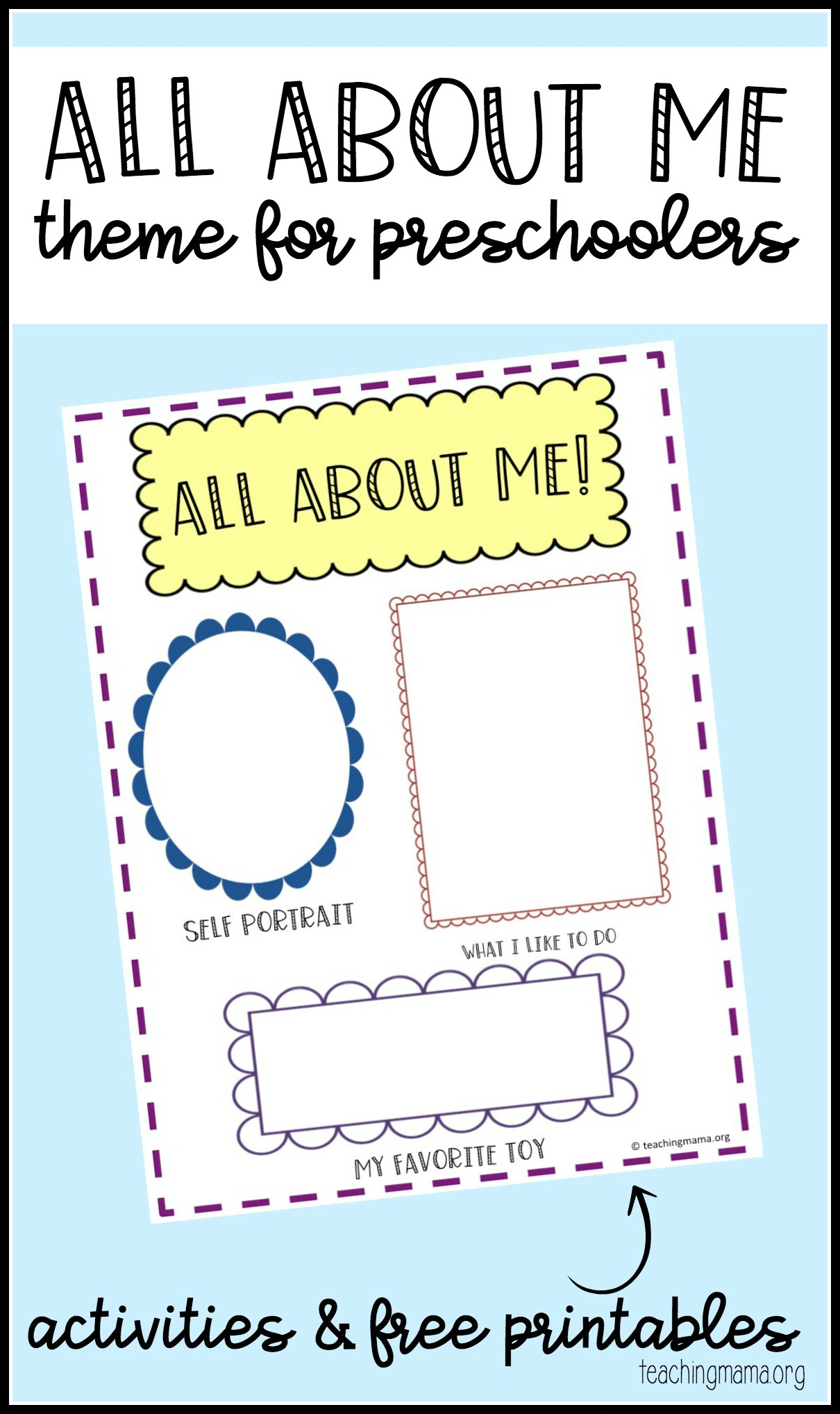 All About Me Preschool Theme - Free Printable Early Childhood Activities