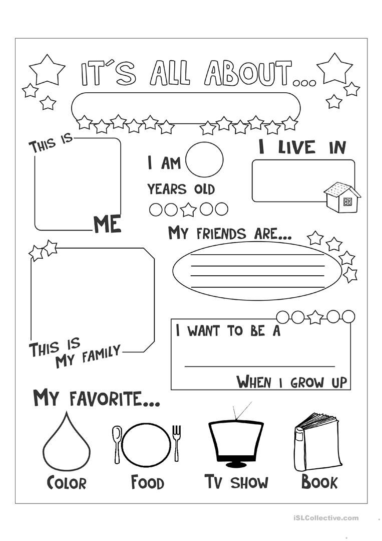 All About Me Worksheet - Free Esl Printable Worksheets Made - All About Me Free Printable