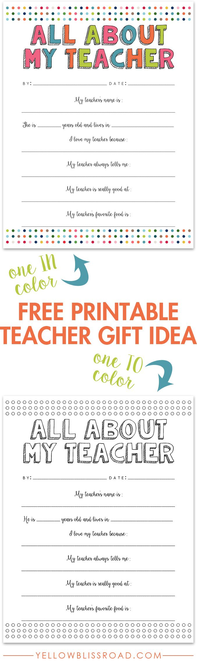 All About My Teacher Free Printable | Best Of Pinterest | Pinterest - All About My Teacher Free Printable