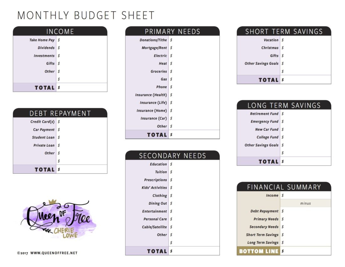 All New: Free Printable Budget Forms You Can Edit - Queen Of Free - Free Printable Forms