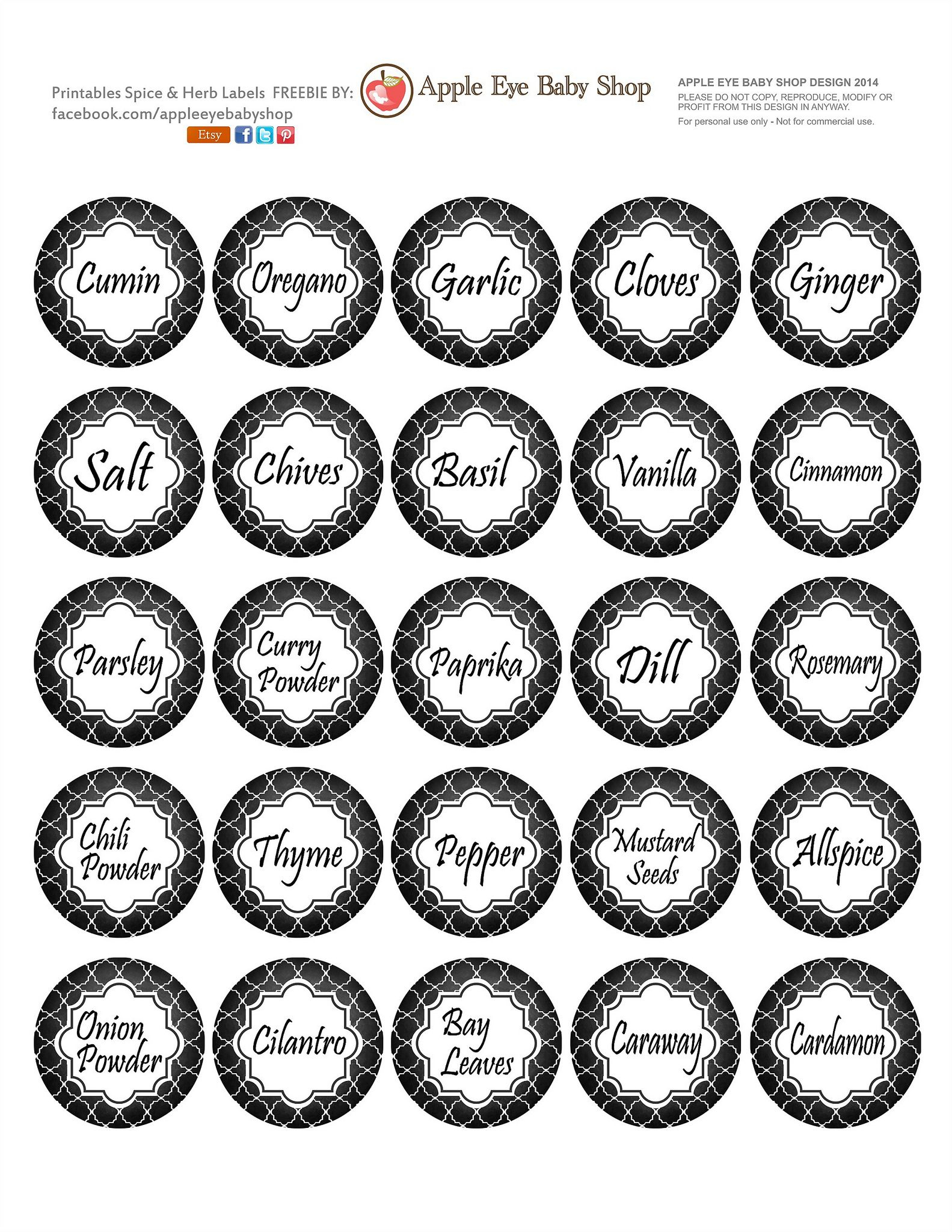 All Sizes | Free Printables | Spice &amp;amp; Herb Labelsapple Eye Baby - Free Printable Herb Labels