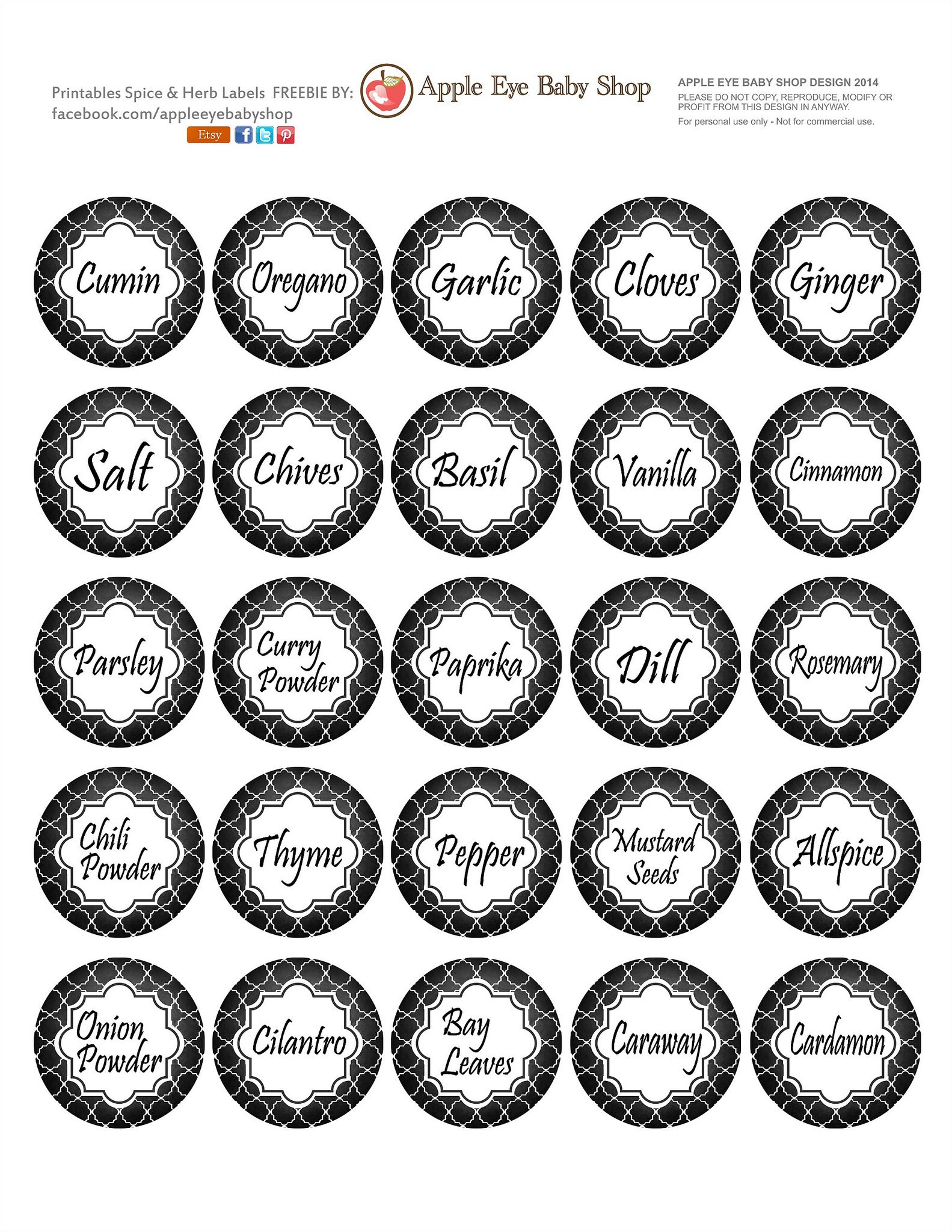 All Sizes | Free Printables | Spice &amp;amp; Herb Labelsapple Eye Baby - Free Printable Spice Labels