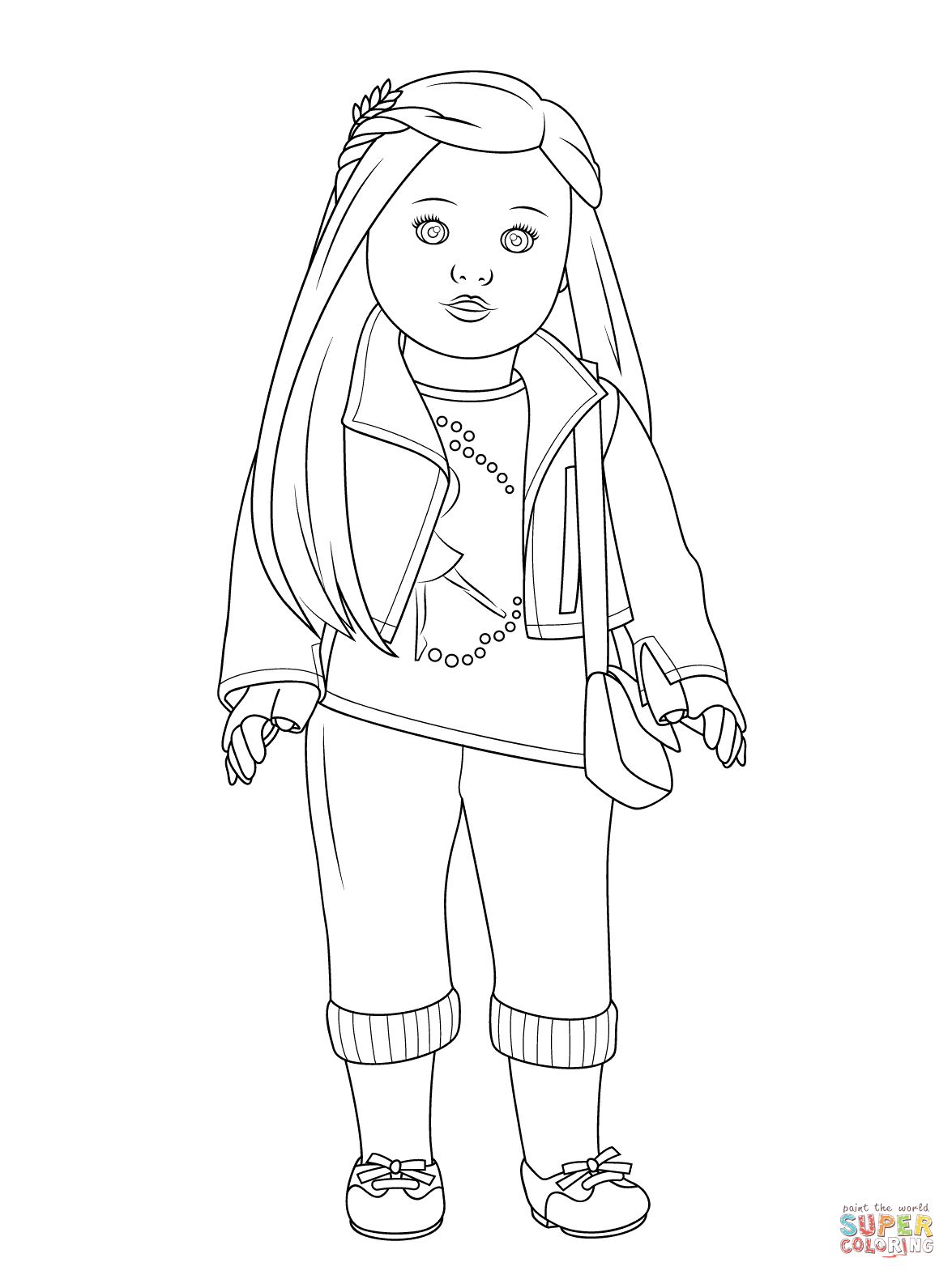 American Girl Isabelle Doll Coloring Page | Free Printable Coloring - Free Printable Coloring Pages For Girls