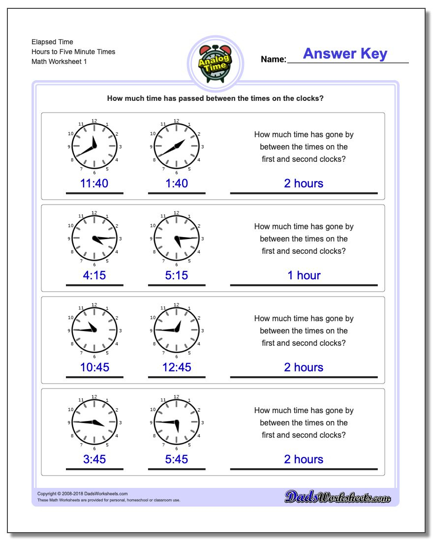 Analog Elapsed Time - Elapsed Time Worksheets Free Printable