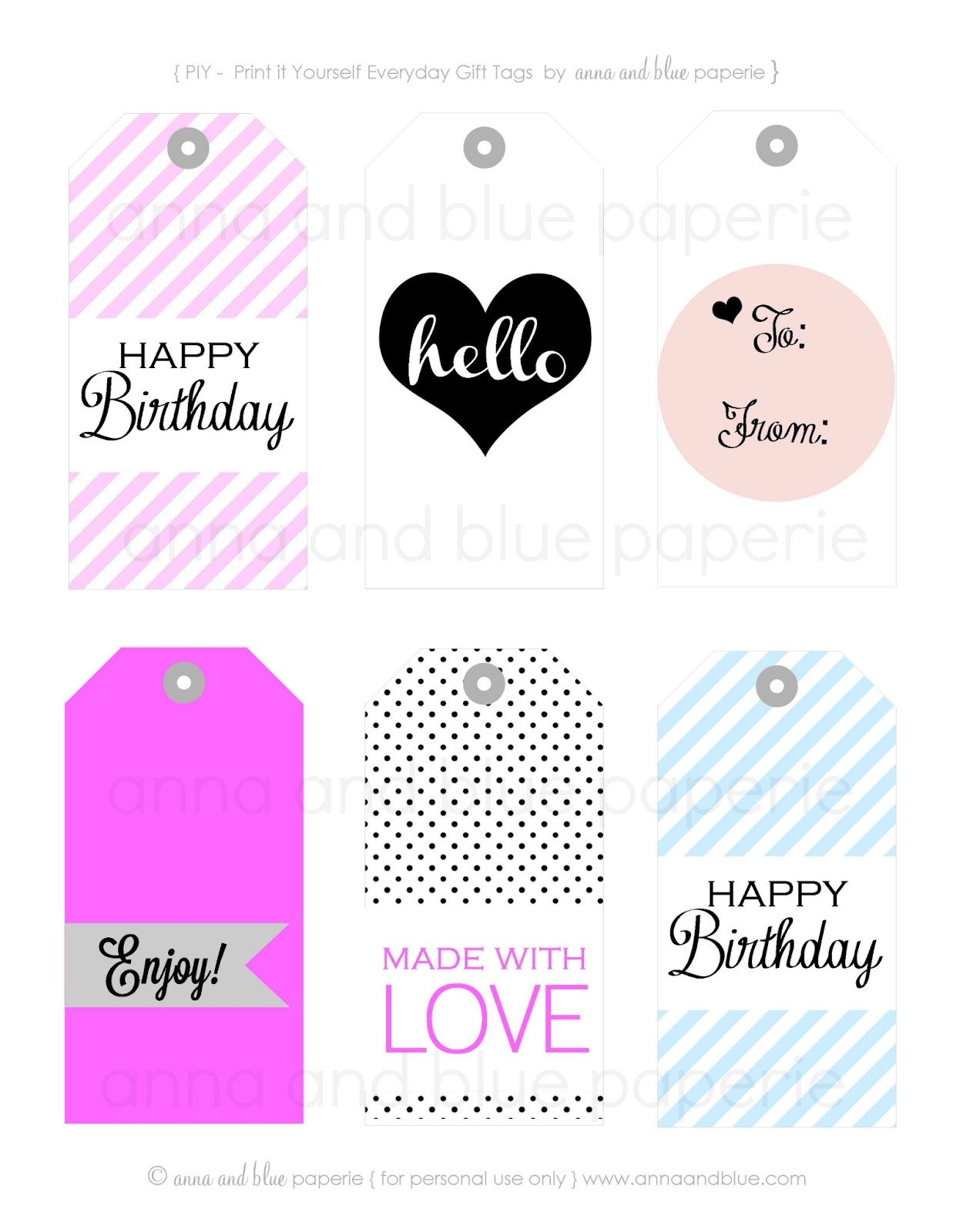 Anna And Blue Paperie: Gift Tags - Free Printable - Free Printable Card Stock Paper