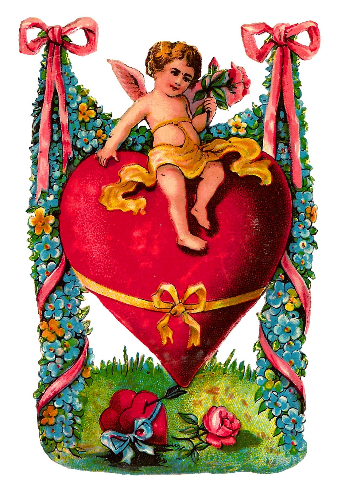 Antique Images: Free Printable Victorian Valentine Greeting Image - Free Printable Pictures Of Cupid