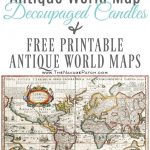 Antique World Map Decoupaged Candles | How To Decoupage | Free   Free Printable Decoupage Images