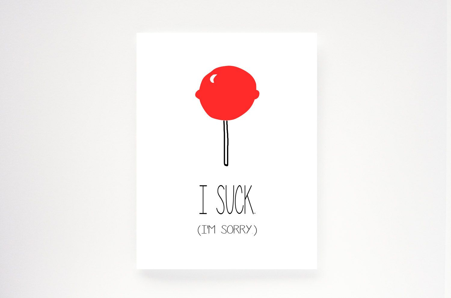Apology Card. Sorry Card. Lollipop. I Suck. I&amp;#039;mlittlepstudio - Free Printable Apology Cards