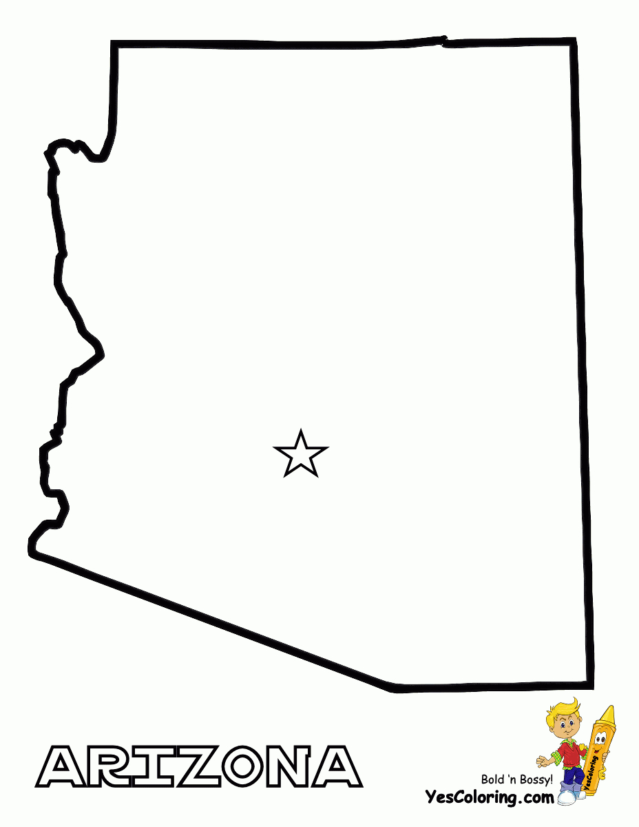 Arizona State Map Coloring Page | Arizona | Arizona, State Map - Free Printable Map Of Arizona