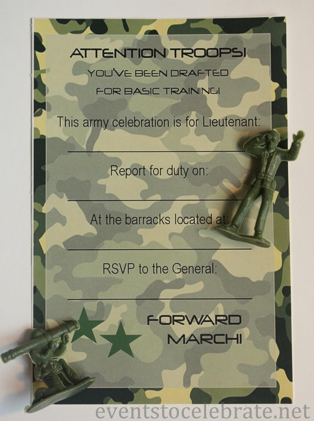Army Birthday Party Invitations Free Printable | Kids Birthday - Free Printable Camouflage Invitations