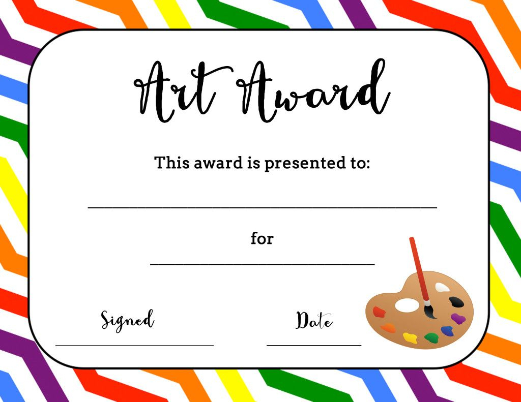 Art Award Certificate (Free Printable) | Art | Pinterest | Art - Free Printable School Certificates Templates