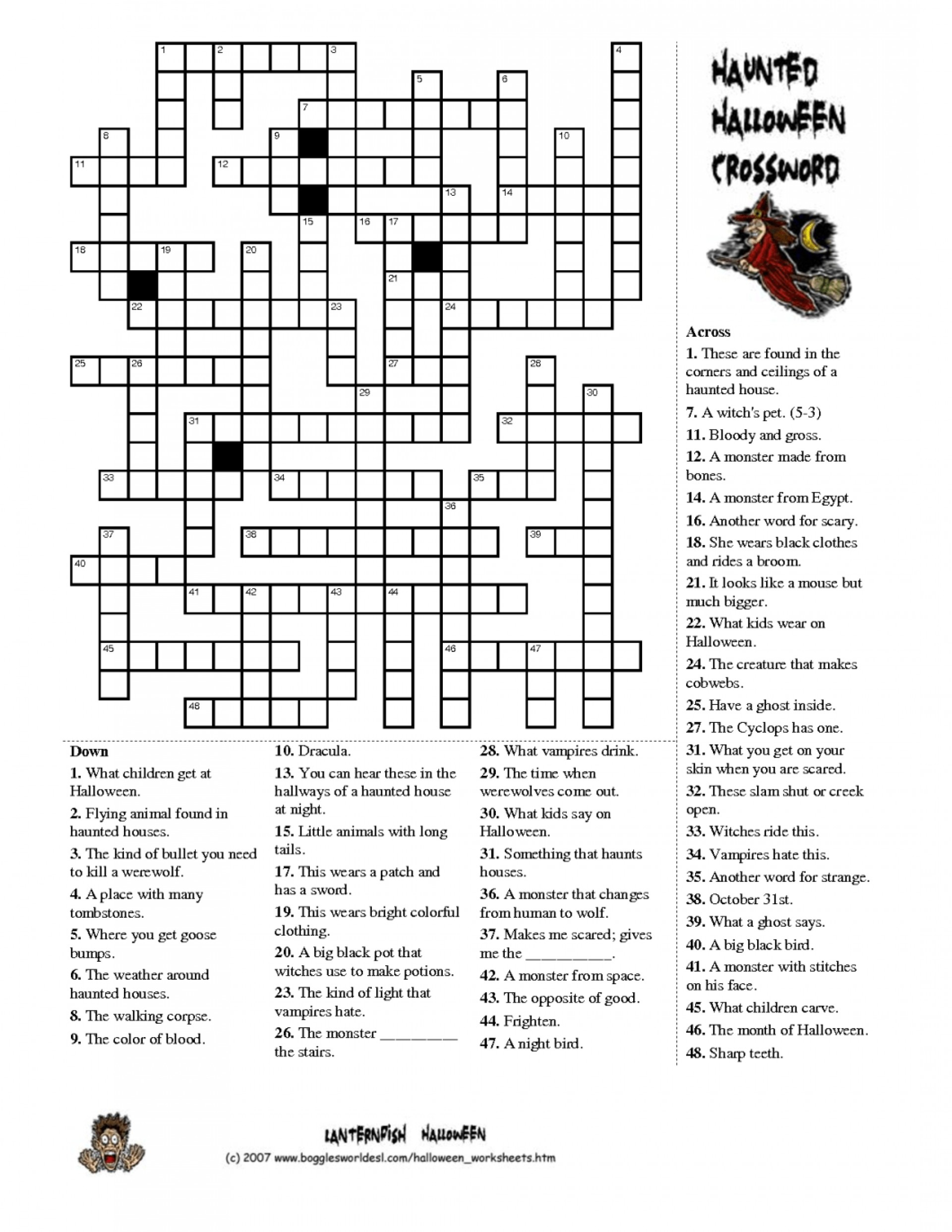 Astounding Crossword Puzzles Printable Halloween ~ Themarketonholly - Halloween Crossword Printable Free