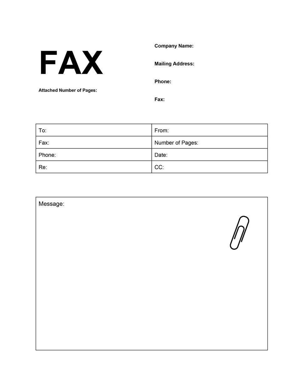Attachment Fax Cover Sheet | Popular-Fax-Cover-Sheets | Pinterest - Free Printable Message Sheets