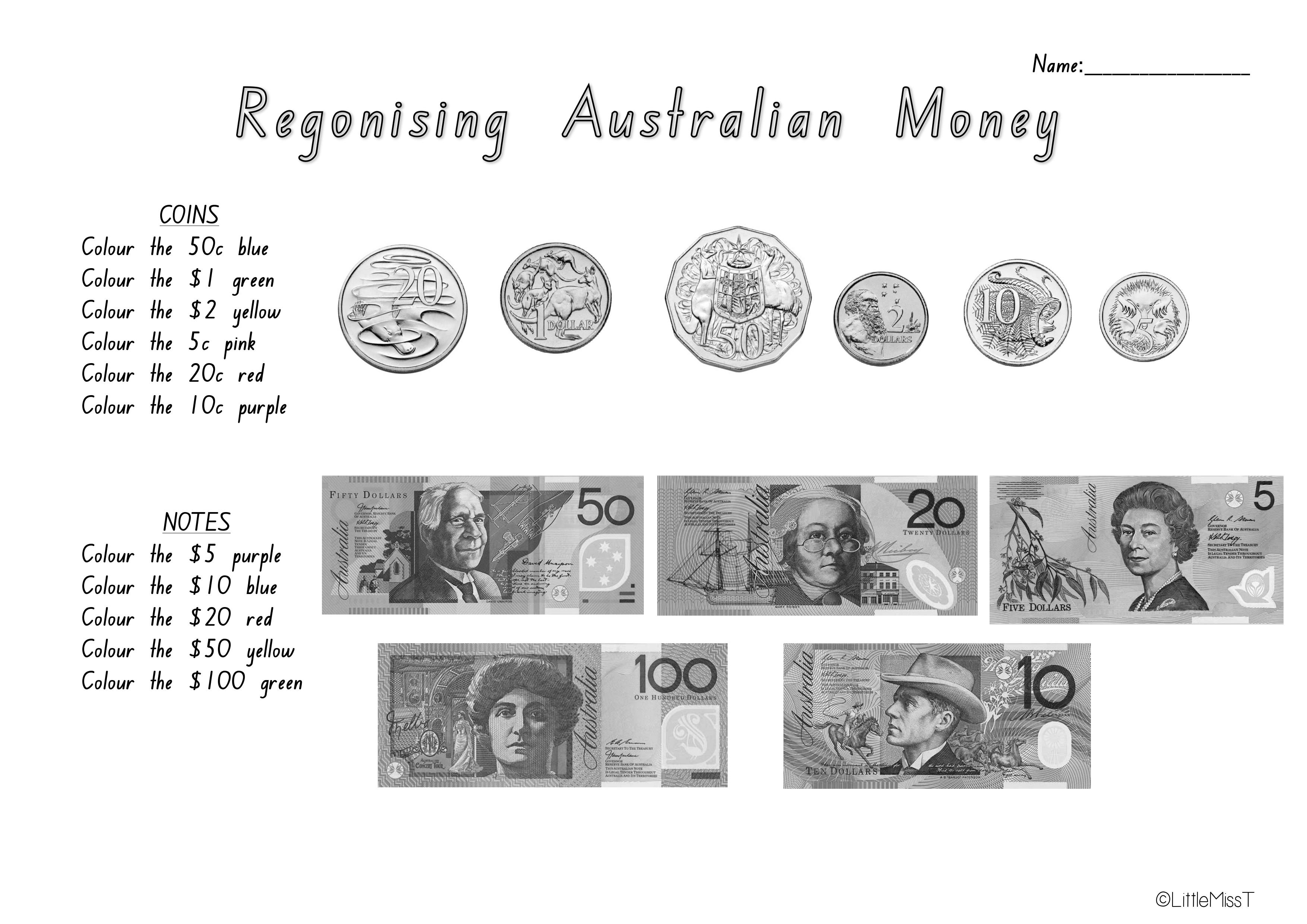 Australian Money Worksheets | Teach In A Box - Free Printable Money Worksheets Australia