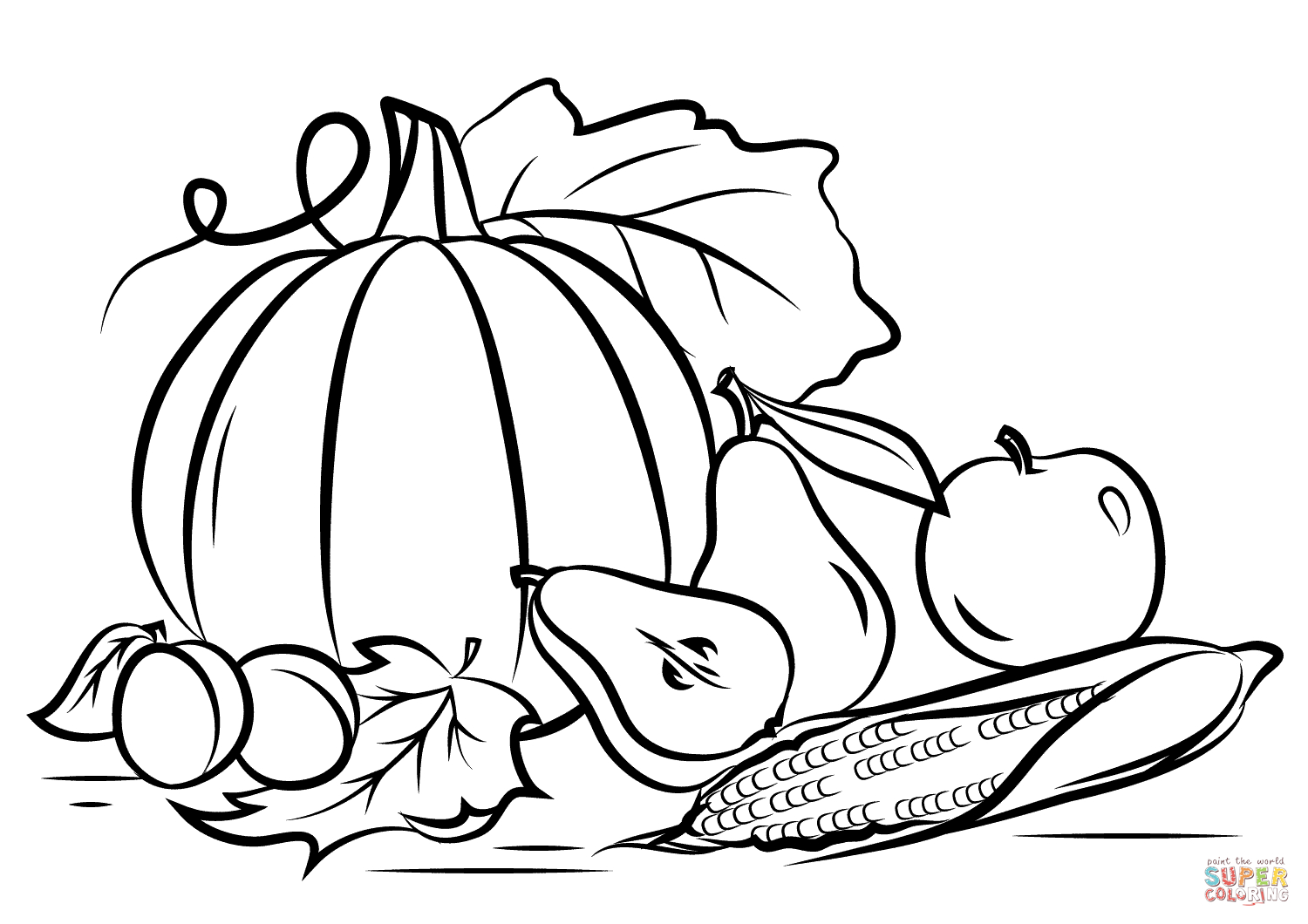 Autumn Harvest Coloring Page | Free Printable Coloring Pages - Free Printable Fall Harvest Coloring Pages