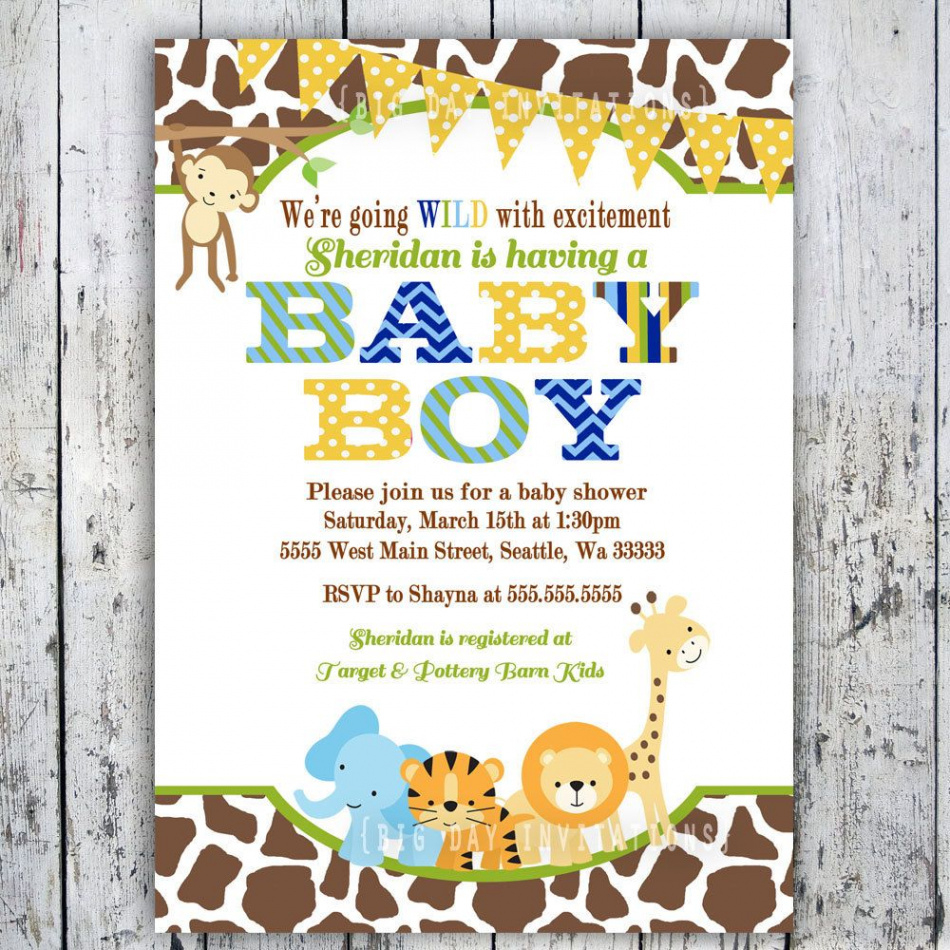 Awesome Free Printable Jungle Safari Baby Shower Invitations - Free Printable Jungle Safari Baby Shower Invitations