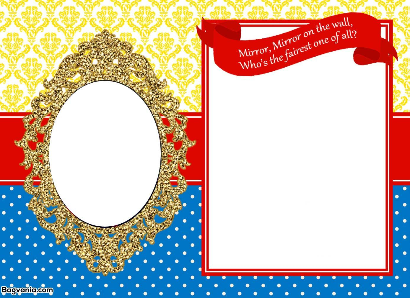 Awesome Free Printable Snow White Birthday Invitations | Bagvania - Snow White Invitations Free Printable