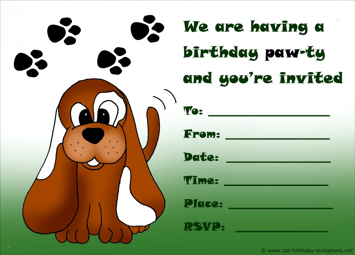 Awesome Of Dog Birthday Party Invitations Invitation Templates - Dog Birthday Invitations Free Printable