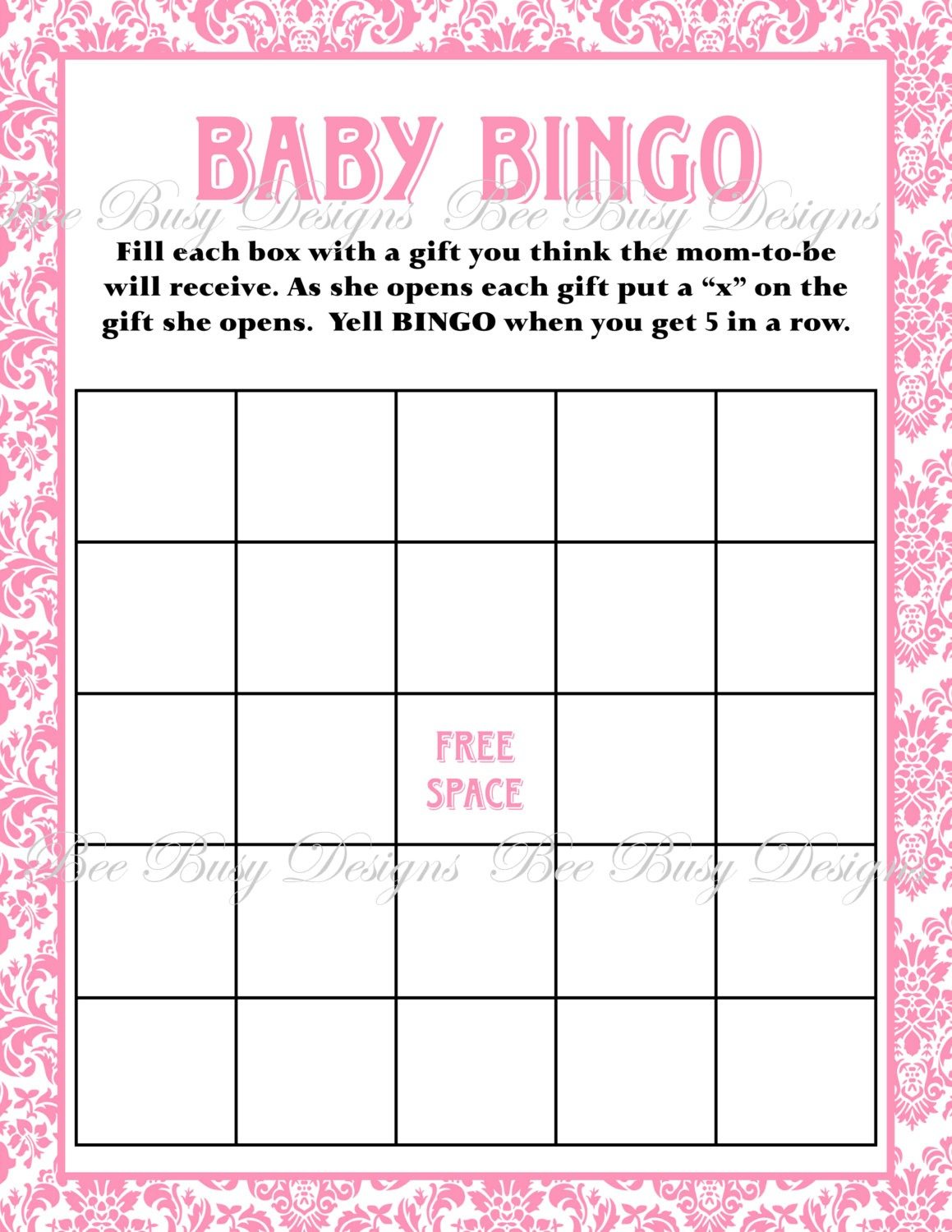 Baby Bingo Template | Madinbelgrade - Baby Bingo Free Printable