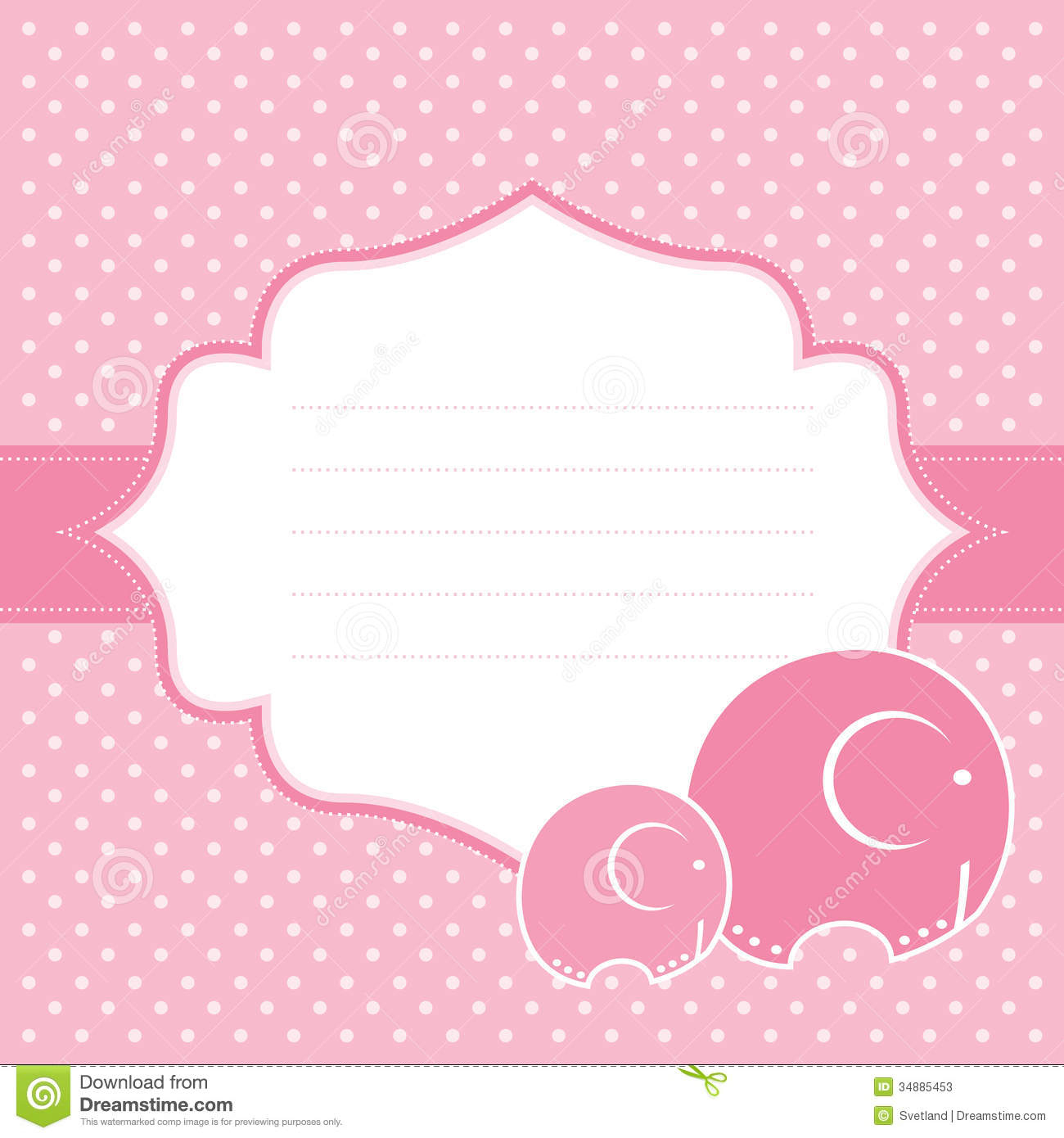 Baby Girl Announcement Card. Vector Illustration. Stock Vector - Free Printable Baby Birth Announcement Cards
