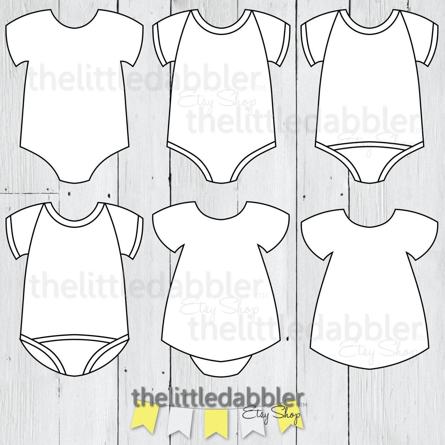 Baby Onesie And Dress Templates -- Baby Shower Onesie Banner - Free Printable Onesie Pattern