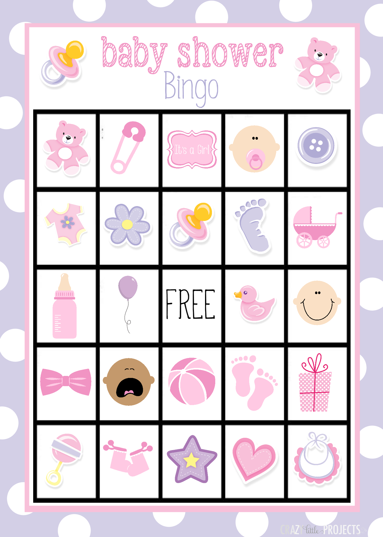 Baby Shower Bingo Cards - Baby Bingo Free Printable Template