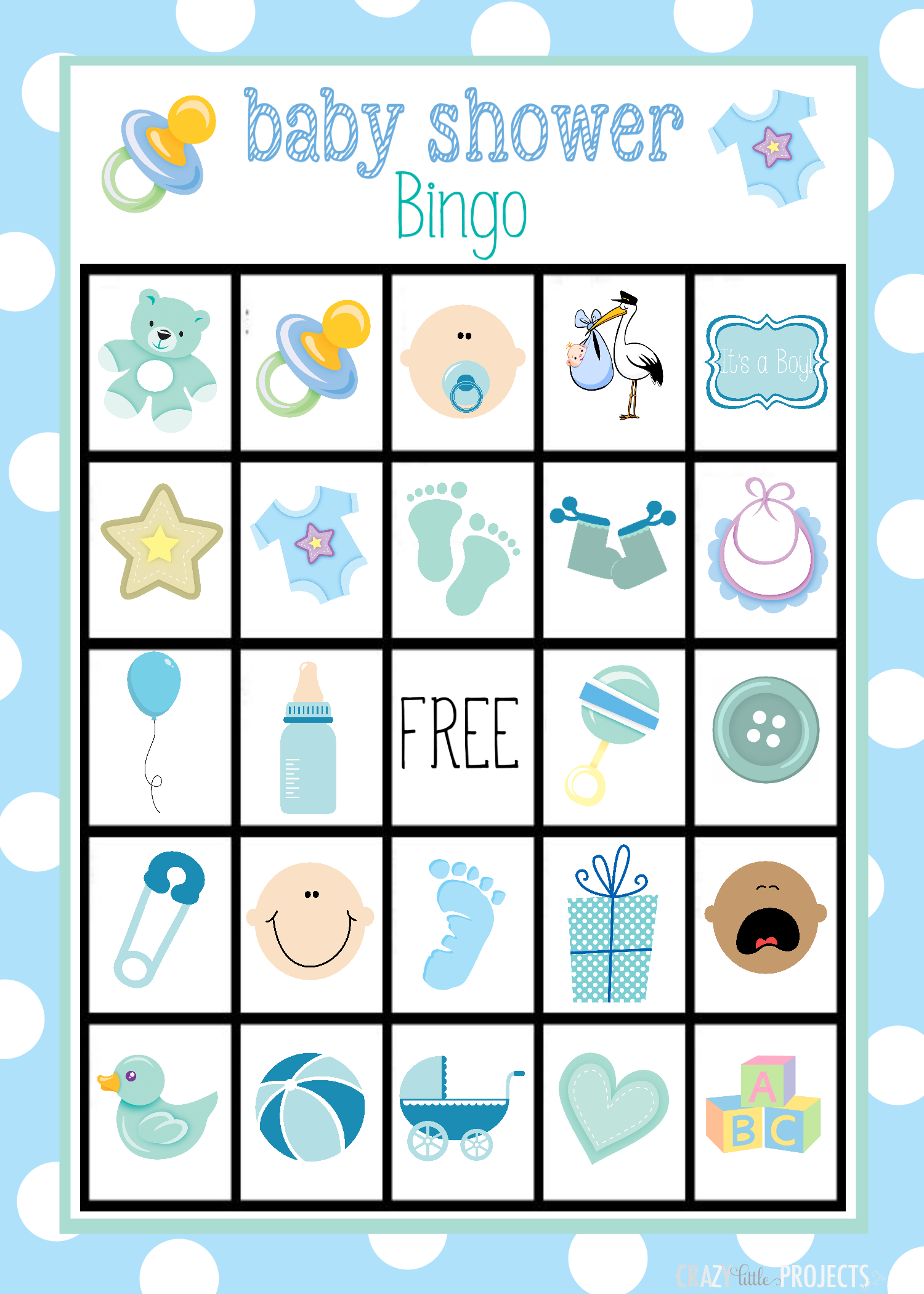 Baby Shower Bingo Cards - Baby Bingo Game Free Printable