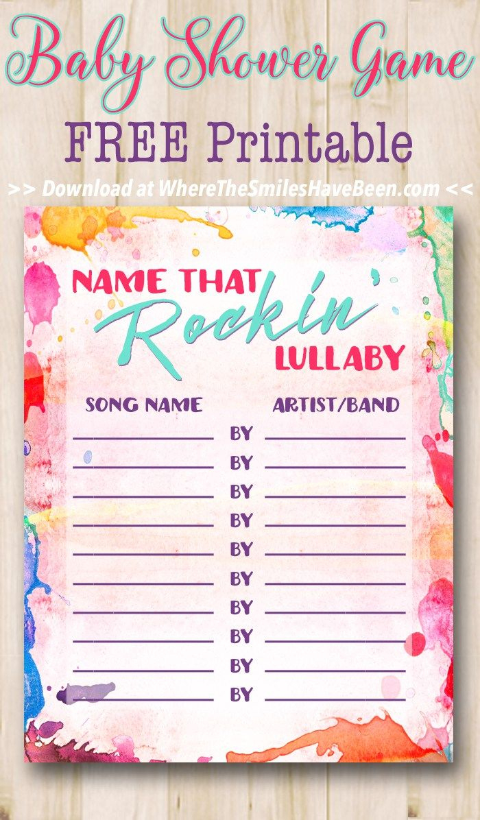 Baby Shower Game Free Printable: Name That Rockin&amp;#039; Lullaby - Name That Tune Baby Shower Game Free Printable
