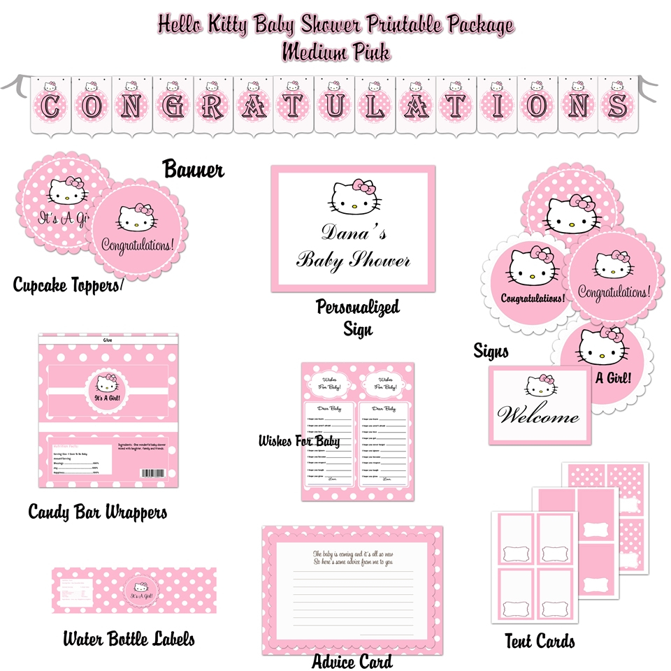 Baby Shower Invitation Template Hello Kitty Baby Shower Invitations - Free Printable Hello Kitty Baby Shower Invitations